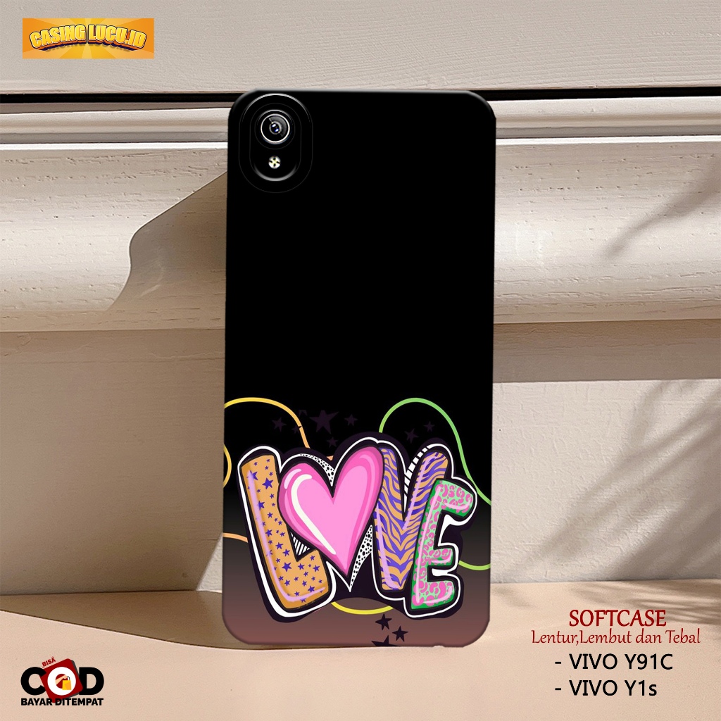 Case Vivo Y91c / Y1s - Fashion Case LOVE - Casing Hp Vivo Y91c / Y1s - Softcase TPU Pro Camera