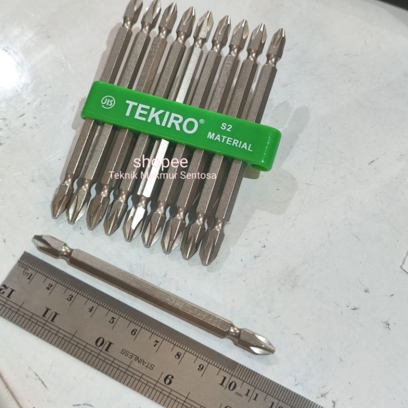Mata Obeng Bor Tekiro PH2 x 110mm +/+ Magnet Double Ended Bits