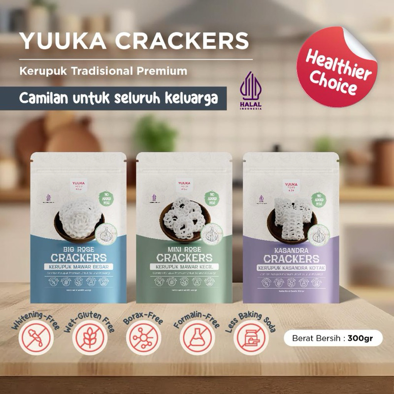 

Yuuka Food Crackers Kerupuk 300 g Krupuk Sehat Anak Keluarga Non MSG ANTI GTM No Pewarna Halal BPOM Kerupuk Mawar Tradisional