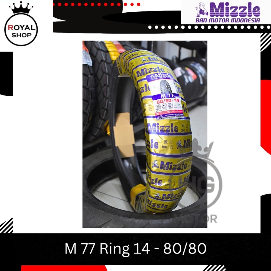 BAN LUAR MIZZLE M77 TUBELESS 100/80-14 80/80-14 90/80-14 RING 14 M-77 - 100/80-14