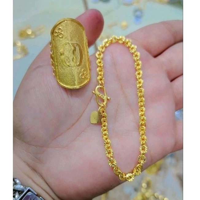 Set Gelang nori medan dan Cincin request motif di chat