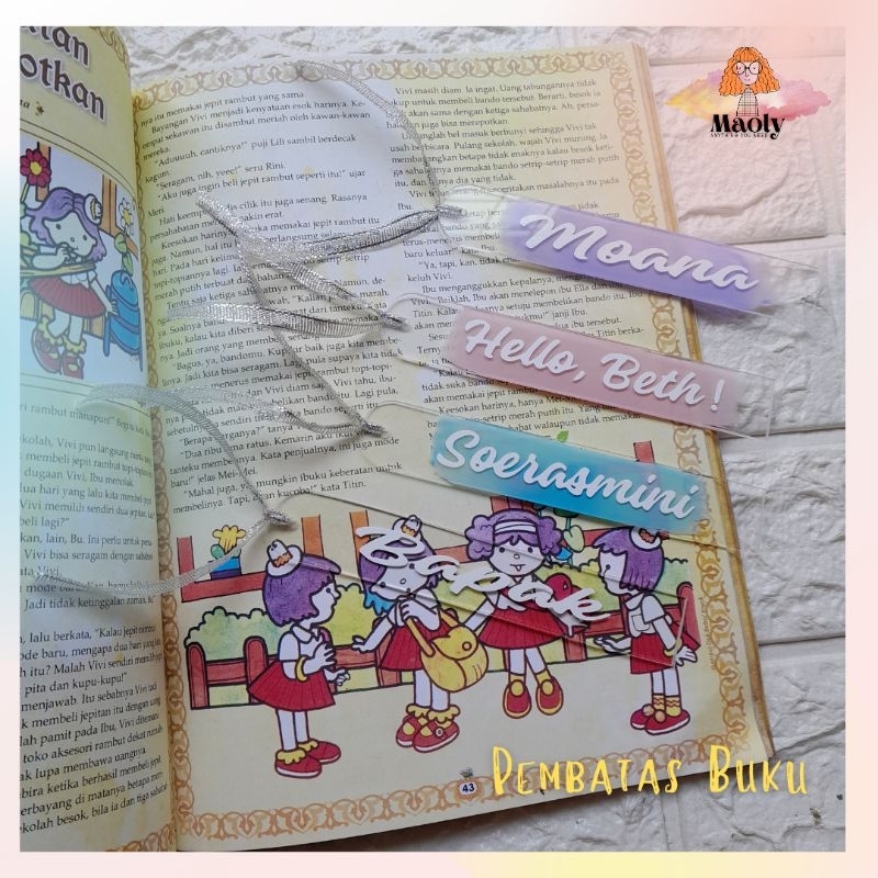 

Bookmark Pembatas Buku Akrilik Custom Warna Pembatas Qur'an Hadiah Hampers Souvenir Kado Aestethic