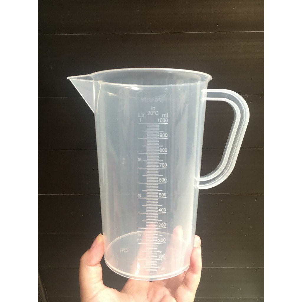 Graduated Pitcher PP 1000ml Transparent Teko Ukur Laboratory 1L Vitlab