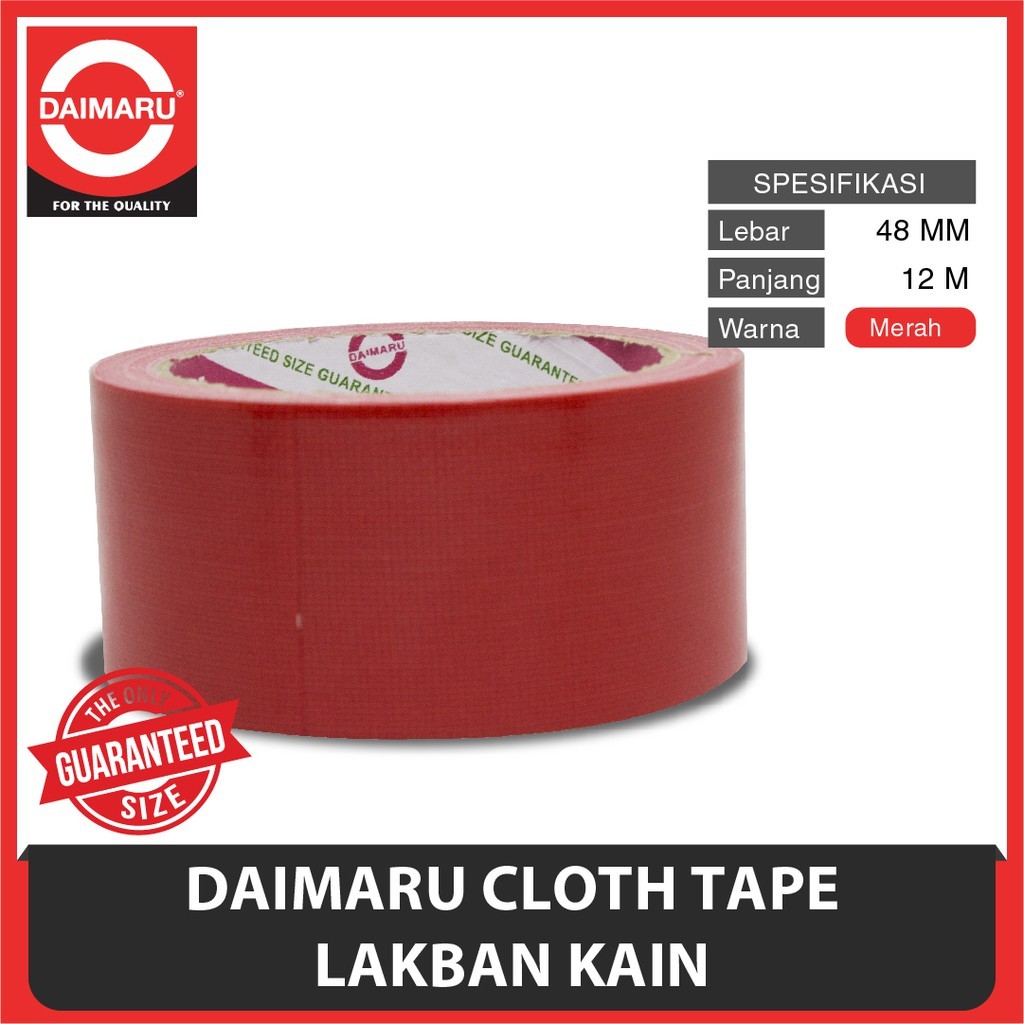 

CLOTH TAPE / LAKBAN KAIN / DUCT TAPE DAIMARU 2 INCH MERAH
