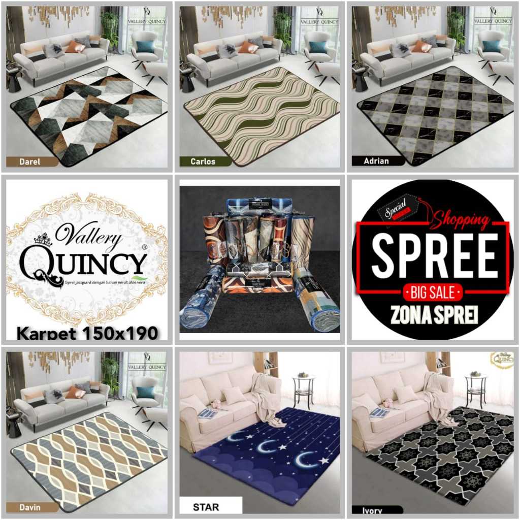 Vallery Quincy - KARPET Lembut uk 150x190 carpet malaysia tebal