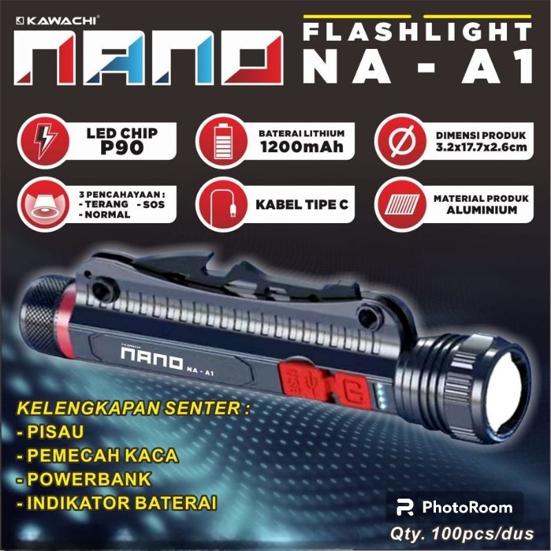 SENTER LASER 4 IN 1 PALU PISAU (CAMPING BISA ZOOM JARAK JAUH) KAWACHI