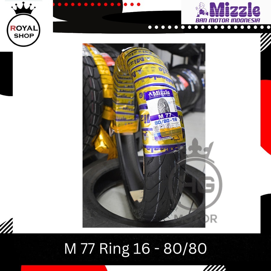 Mizzle 80/80 90/80 Ring 16 M77 Ban Tubeless Matic Motor Nouvo Skywave - 90/80-16