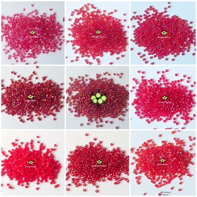 5 gram Payet Jepang Matsuno Glass Beads MGB Original Warna Merah / Payet Kebaya / Hiasan Kebaya / Pa