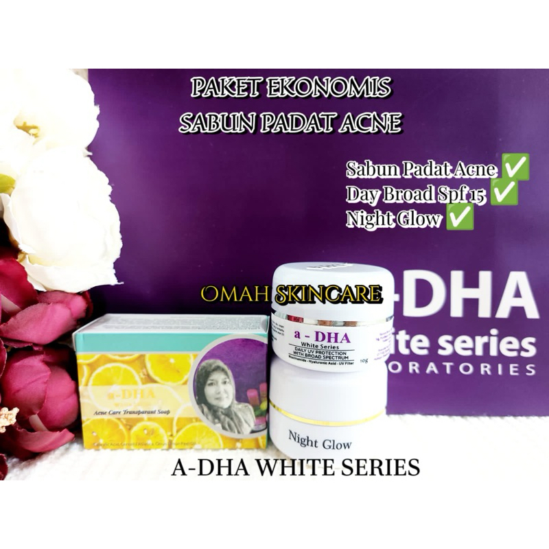 Adha white series paket acne night glow crem siang coklat bss