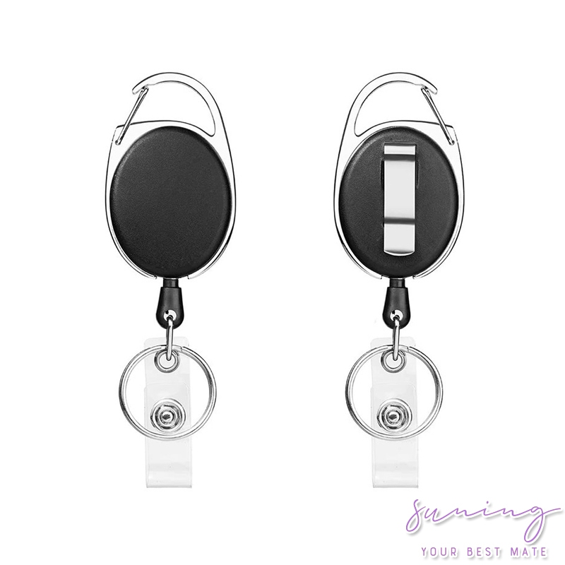 

ID CARD CARABINER/GANTUNGAN KUNCI/Retractable Keychain Flexible-Suning Mall