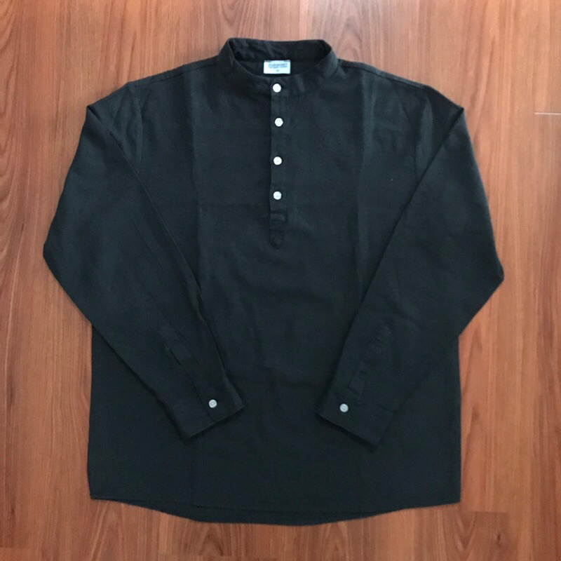 Kemeja Sanghai JEAN MONEY Black Charcoal (M)