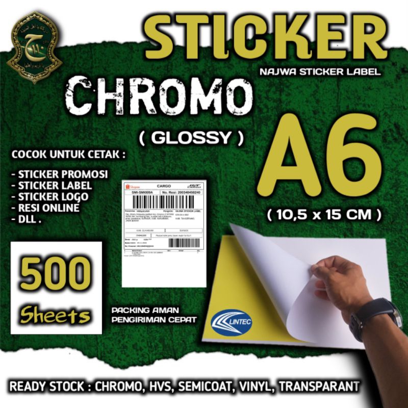 

STICKER KROMO ( GLOSY ) A6 ISI 500 LEMBAR TERMURAH