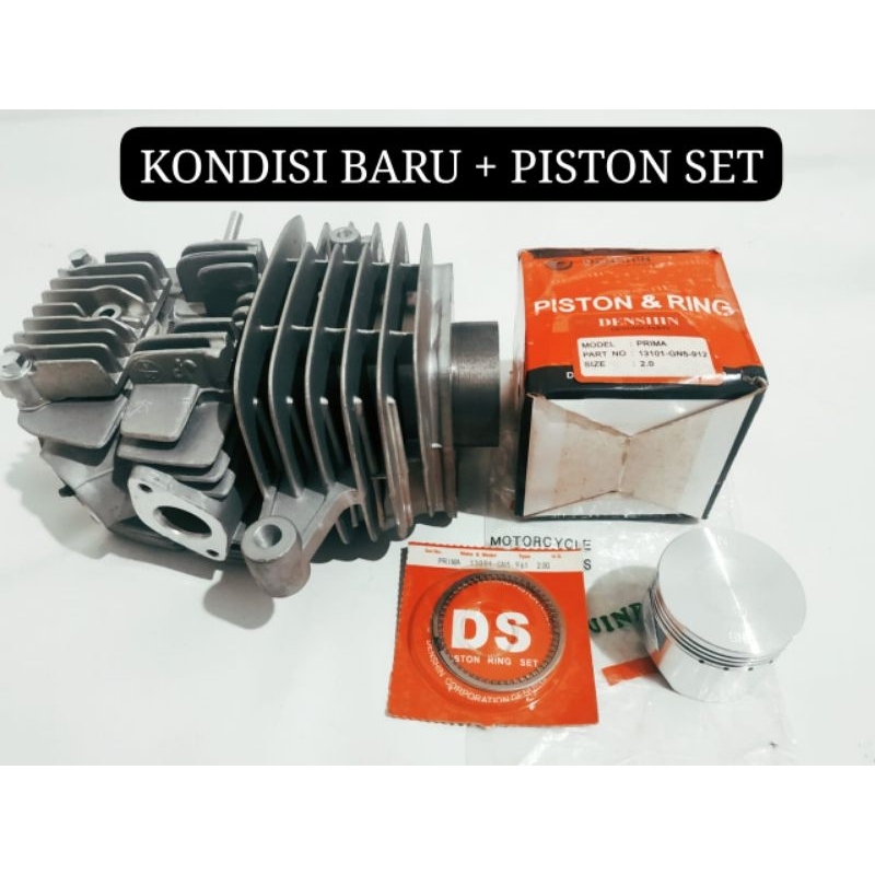 Blok bearing silinder headcop bangau Garuda 108 cc set isi plus piston