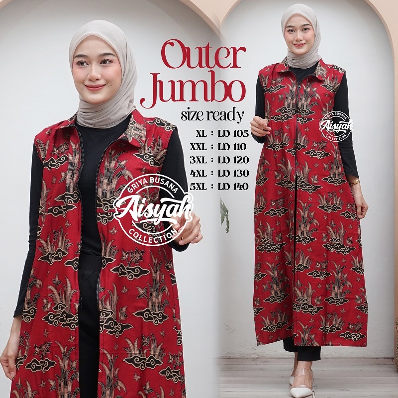OUTER BATIK - OUTER JUMBO - OUTER JUMBO LD 130 - OUTER JUMBO WANITA KEKINIAN - OUTER JUMBO KONDANGAN
