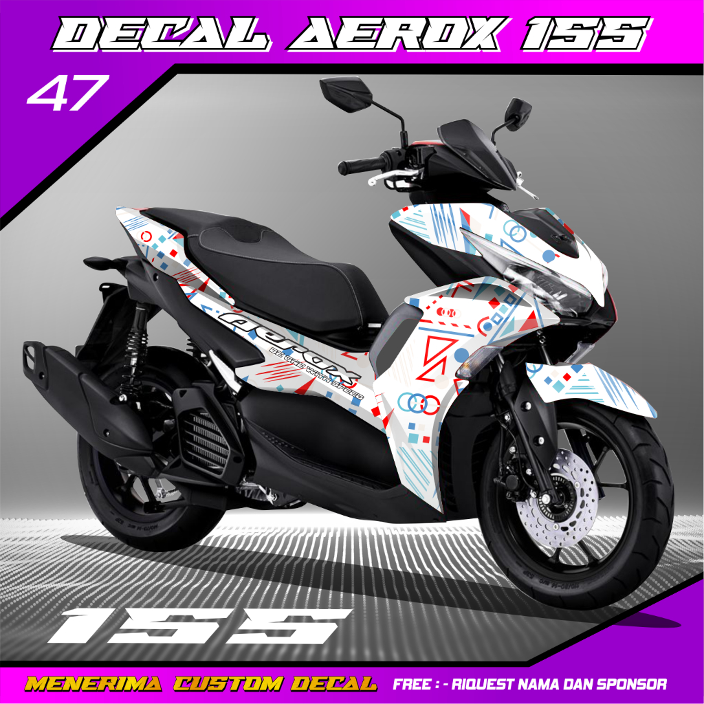 Decal Stiker Aerox New Nvx 155 Connected Full Body Putih