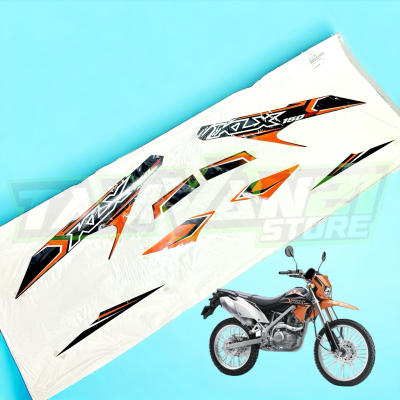 STIKER STICKER STRIPING KLX 150BF 2016 ORANGE ORIGINAL