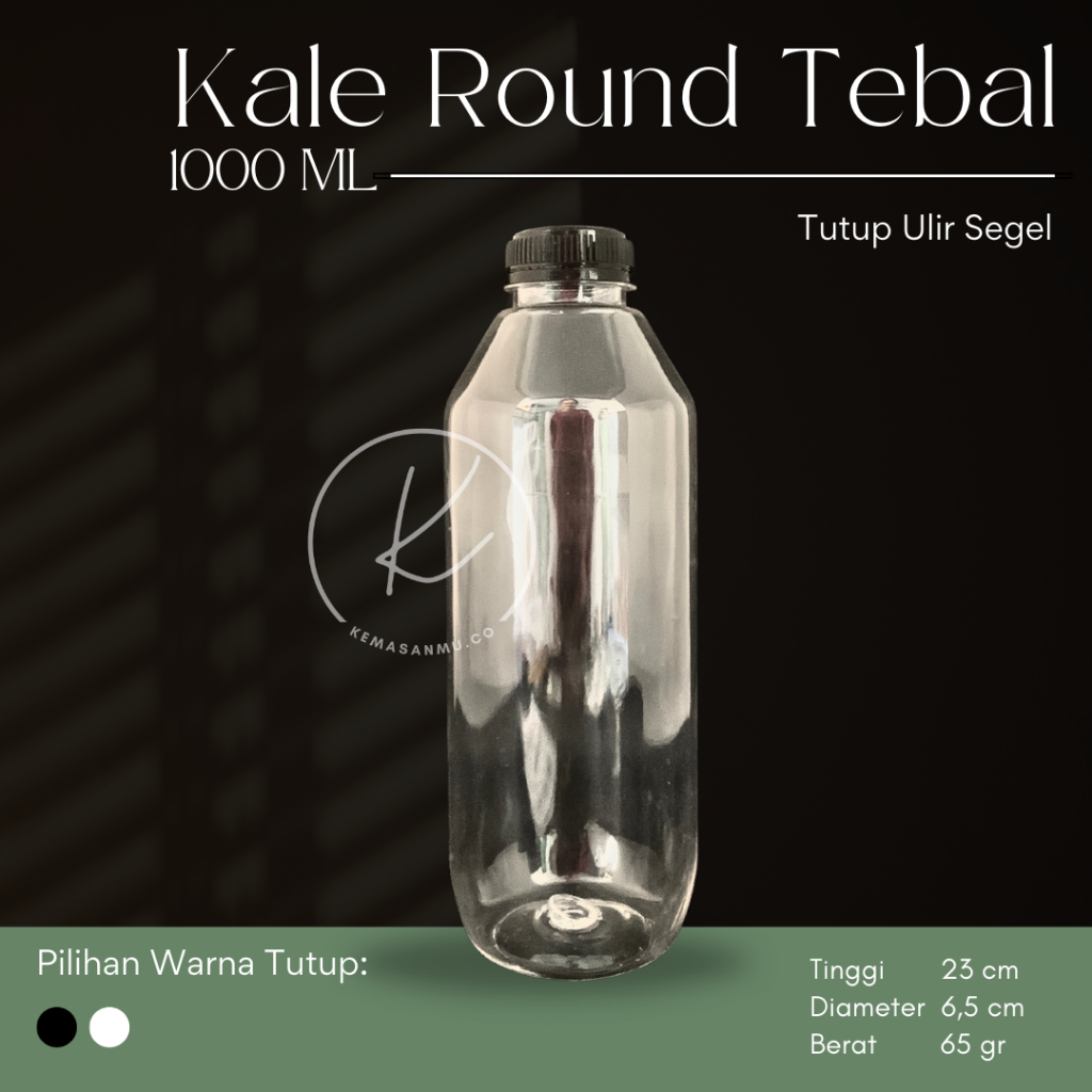 BOTOL KALE TEBAL 1000 ML 1000ML 1 LITER 1L BOTOL KOPI SUSU JUS MINUMAN KEMASAN FOODGRADE TEBAL