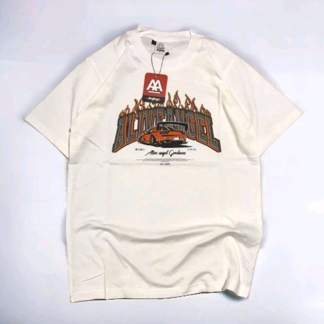 Kaos Putih Pria Street Style / Baju kaos Distro Alive Angel Original Kaos Skena Pria / Kaos Vintage 