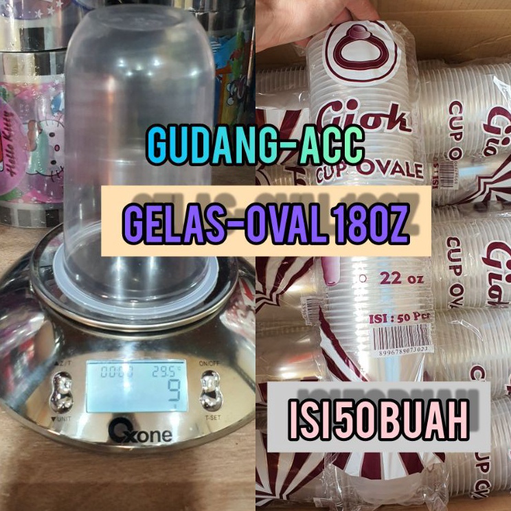 Murah Viral  Gelas Oval 18oz  Cup Oval 18 Oz  Gelas plastik Oval 18oz  U Cup 18 oz isi 5buah