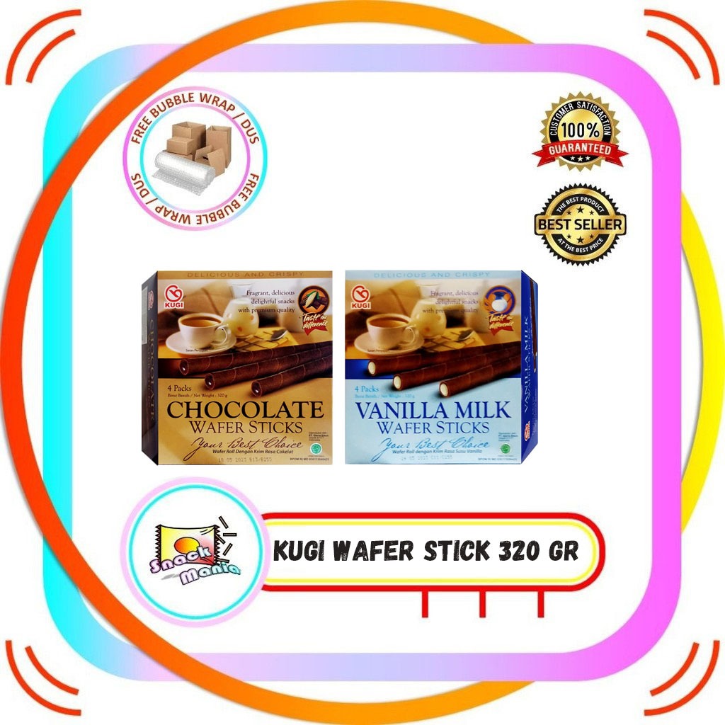 

Kugi Wafer Sticks Chocolate Vanilla Milk ~ 320 gr Coklat Astor Stik