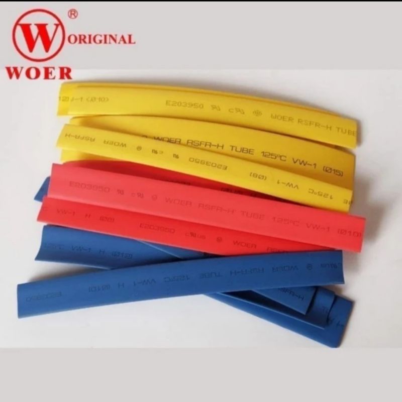 heatshrink 8 10 12 13 15 16 mm merah kuning biru isolasi selongsong bakar heatsink tube solasi kabel