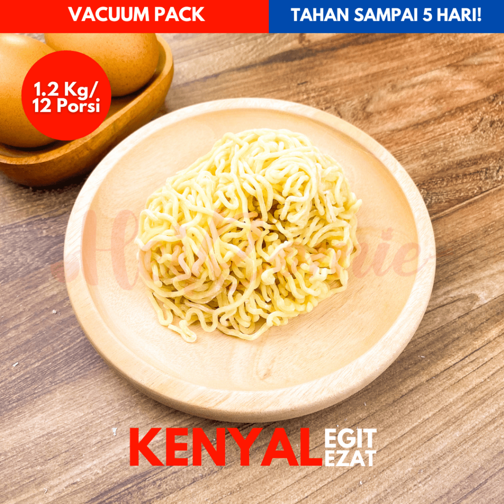 

Vacuum Pack Mie Mentah Keriting Telur Super 12 Porsi