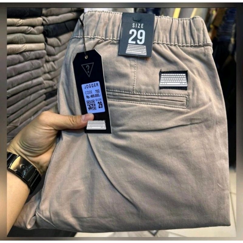 POI CHINOS JOGER PINGGANG KARET- celana panjang pria chinos pinggang karet premium/celana panjang