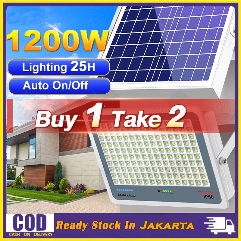 【Beli 1 gratis 1】lampu solar cell lampu outdoor 1000W tahan air IP67 lampu tenaga surya lampu taman 