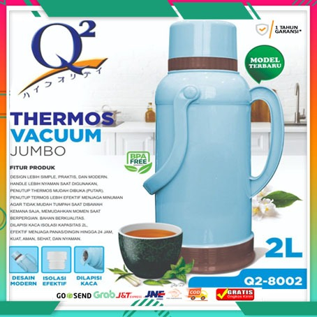 THERMOS Q2-8002 / TERMOS Q2 8002 / THERMOS VACUUM JUMBO 2L Q2-8002 / TERMOS AIR PANAS 2 LITER