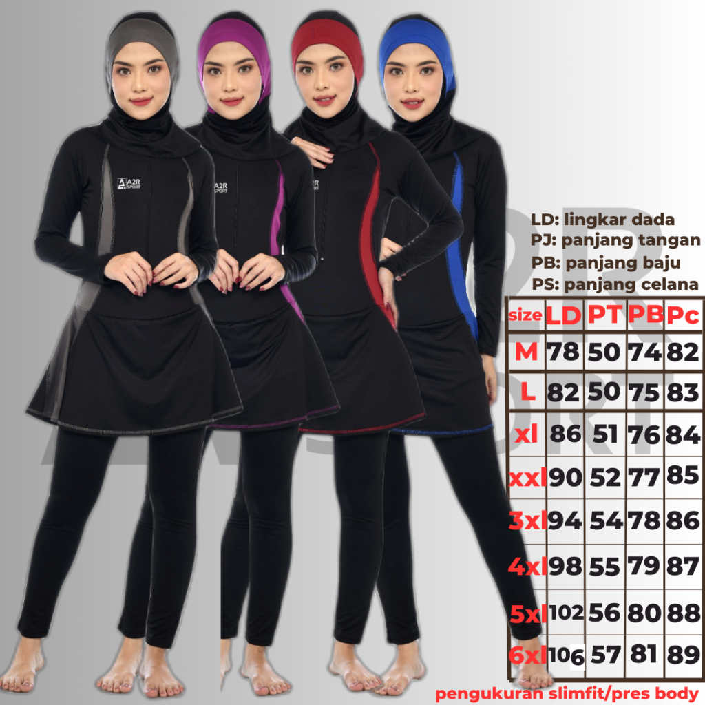 Baju renang muslimah. Baju Renang Muslimah Dewasa . baju renang samping 1 nero hijab