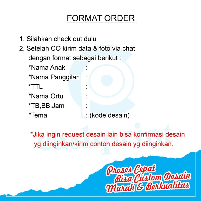 

Stiker Tasyakuran Aqiqah / Kartu Nama Bayi