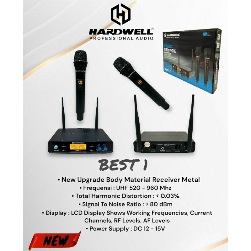Mic wireless Hardwell Best1 original Hardwell best1 bahan besi