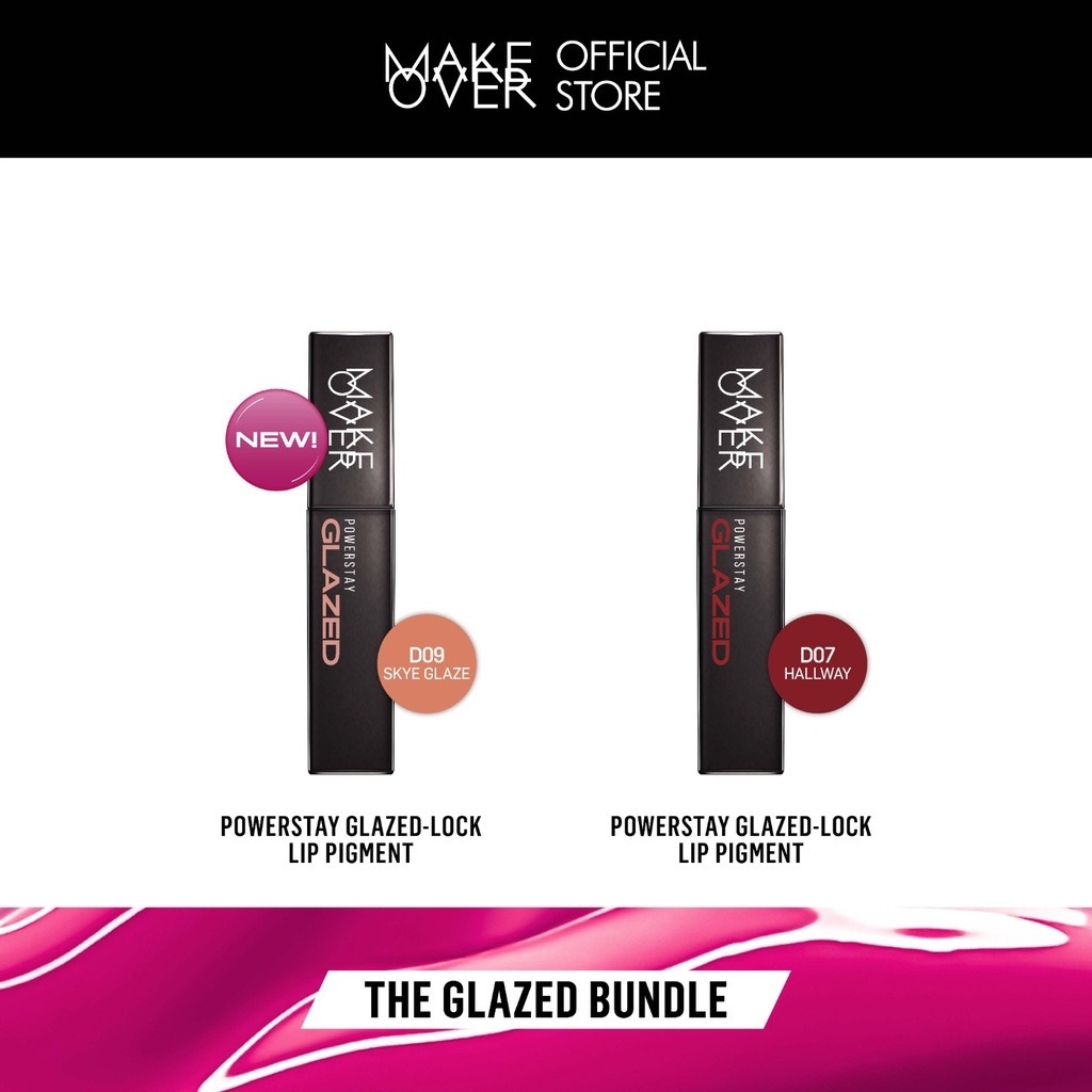MAKE OVER Powerstay Glazed Lock Lip Pigment Ombre Package / Indonesia Paket Lip Pigment 3g / 24H Unc
