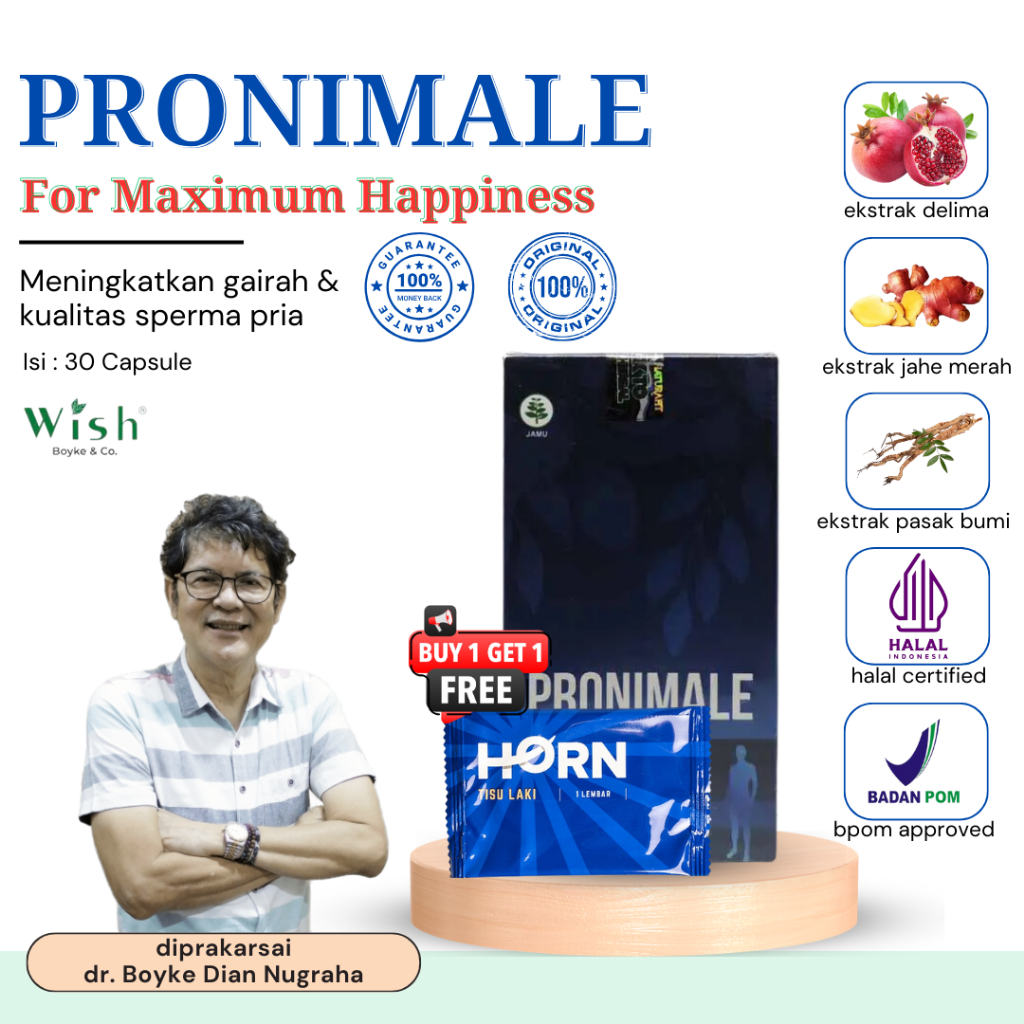 Wish Promil dr Boyke Pronimale Obat Sperma encer untuk pria Free 1 Sachet Tisu Laki