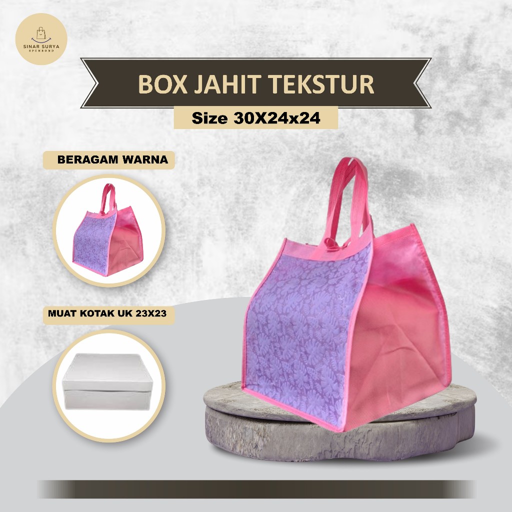 

Tas Box Nasi 24X24 | Tas Hajatan | Tas Spunbond Texture Tebal Ukuran 30X24X24