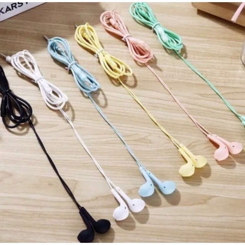 Headset U19 Macaron Makaron Plastik Hf Earphone Kabel Dove Glossy packing