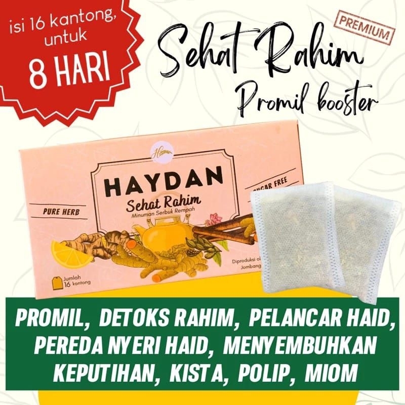 Haydan | HAID LANCAR | KEPUTIHAN | KISTA | PCO PCOS | PROMIL | Sehat Rahim | Detoks Rahim | Pelancar