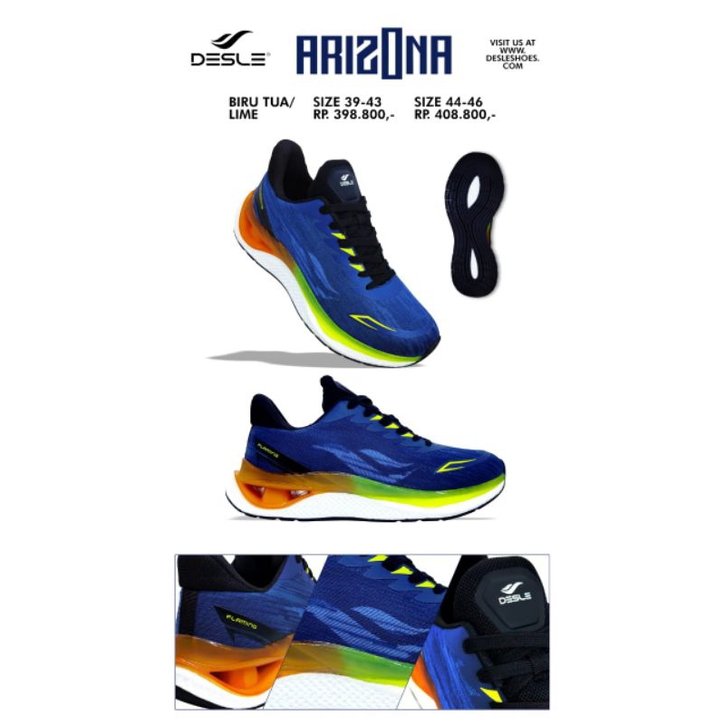 Sepatu Pria Running Sneaker Casual Desle Shoes Sport  ARIZONA  39_46