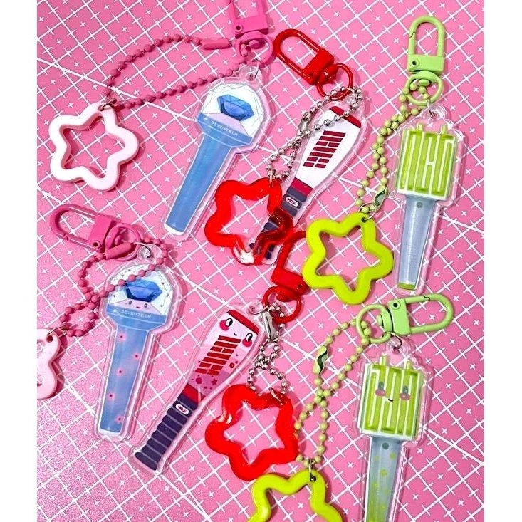 Keychain / keyring fandom lightstick kpop boygroup NCT iKON Seventeen