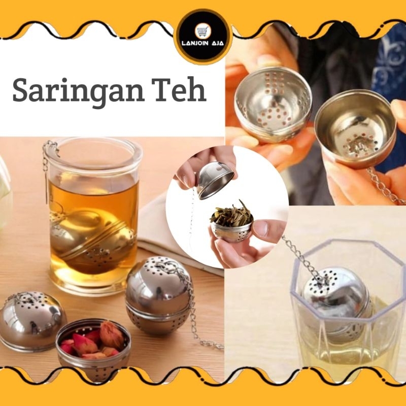 Saringan Teh bulat Stainless / Saringan daun teh / Saringan bumbu rempah