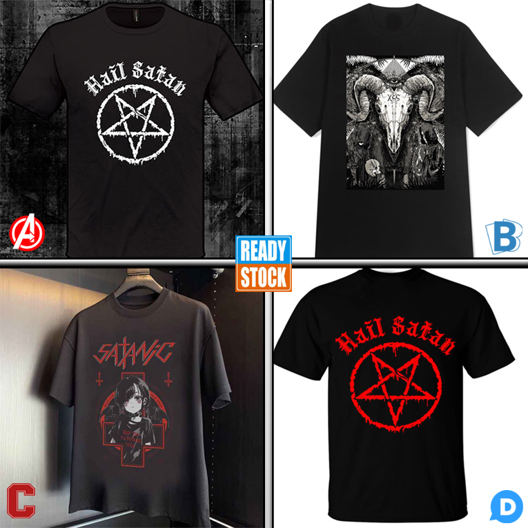 Kaos Satanic Tshirt 100% Cotton