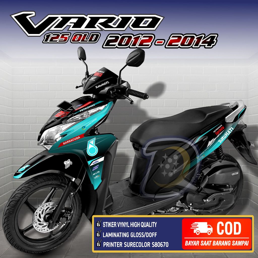 Stiker Vario 125 FI Lama 2012 2014 Striping Vario 125 Old Decal Honda Vario 125 lama Petronas