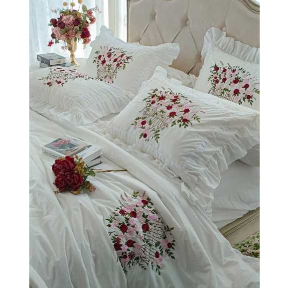 SPREI CANTIK UNI ISABELLA BEDDING SPREI SET BED COVER SPREI BORDIR
