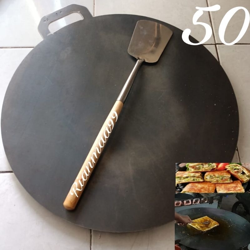 Wajan Penggorengan Martabak Telur Plat Besi Baja Tebal Diameter 50cm