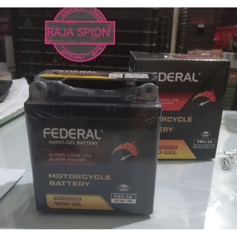 Aki kering federal rxking ninja150/aki full kering federal fm3-3A