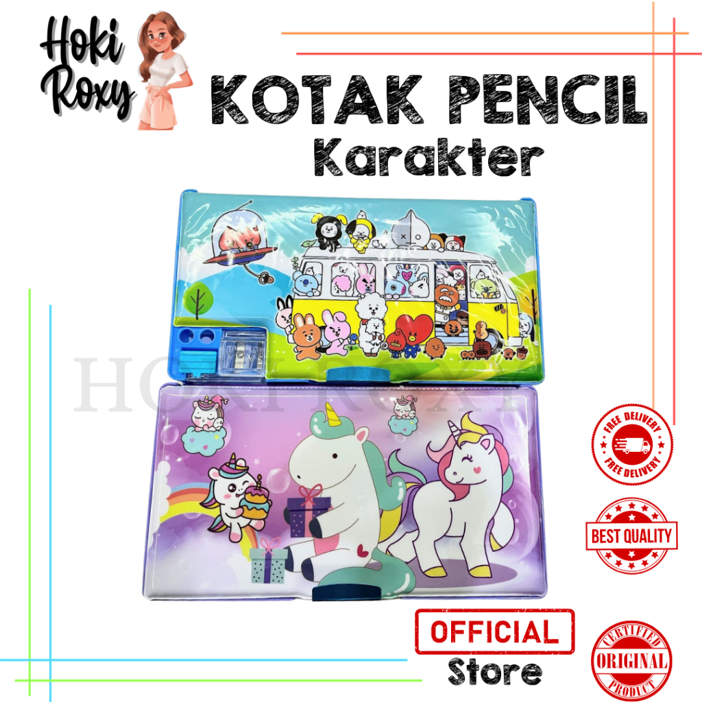 

Kotak Tempat Pensil Magnet Karakter + Serutan 2 Sisi XU-0080