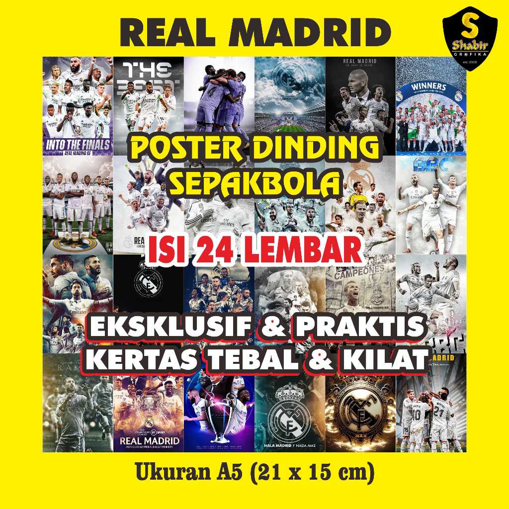 POSTER DINDING SEPAK BOLA CLUB REAL MADRID