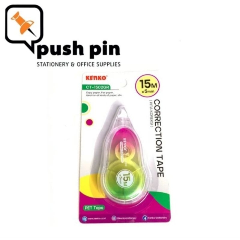

Kenko Correction Tape / Tipe-X Kertas CT-1502GR
