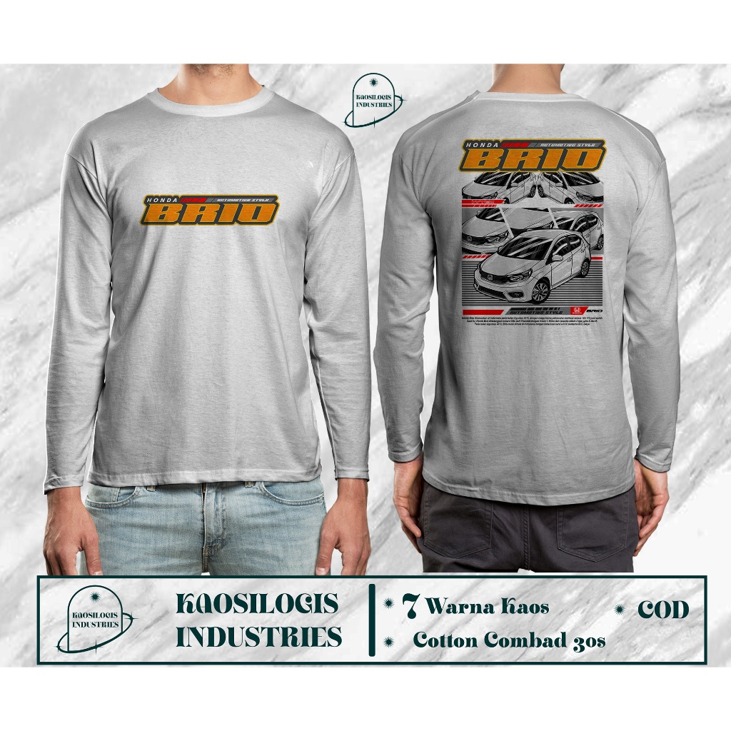 Kaos Lengan Panjang Honda Brio Lifestyle New  Desain 2023 Automotive Style T-shirt