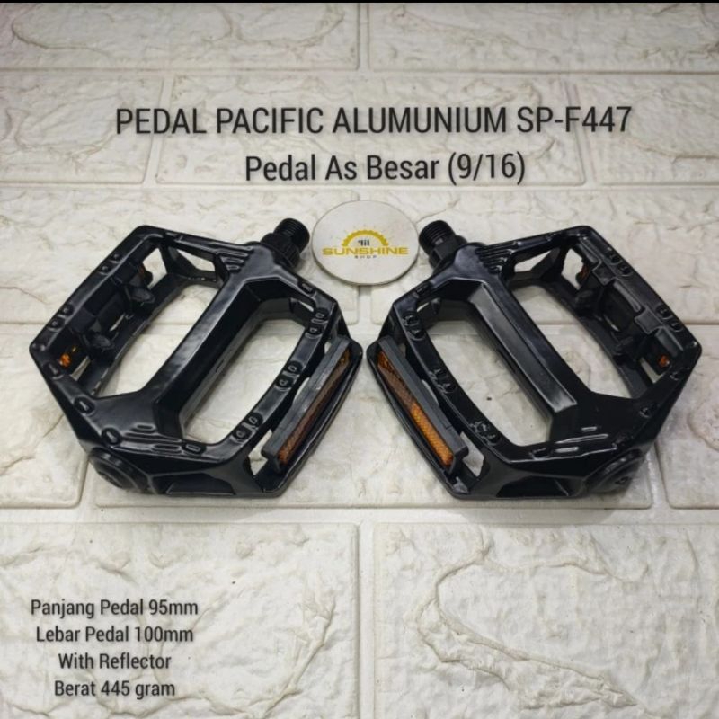 Pedal Alloy PACIFIC Sepeda MTB Seli Roadbike Fixie SP-F447 As Besar